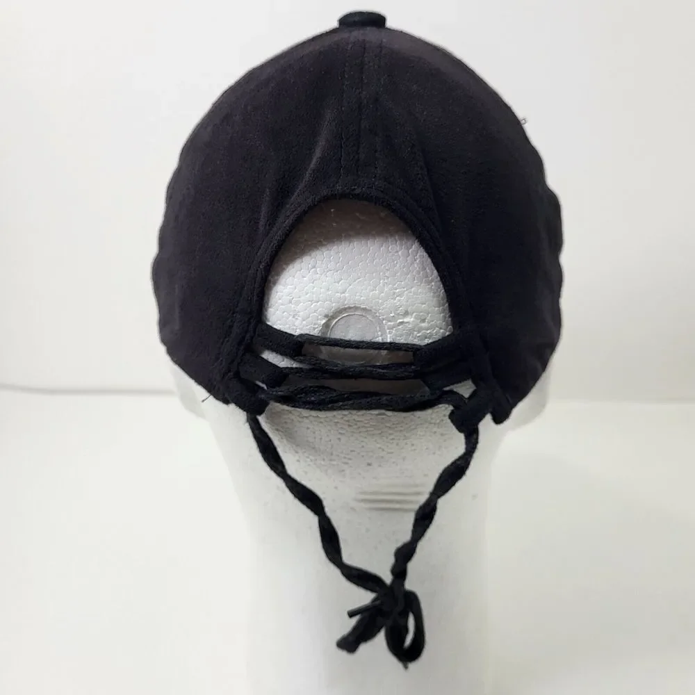 Harley Davidson Hat Womens One Size Black Blue Adjustable Drawstring‎ Bling Cap